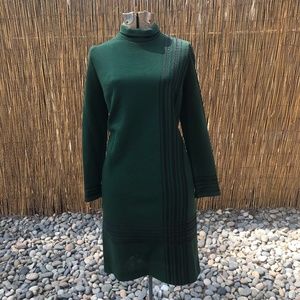1960's Abella Paris Green and Black Dress